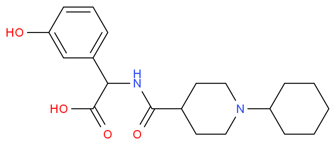 {[(1-cyclohexyl-4-piperidinyl)carbonyl]amino}(3-hydroxyphenyl)acetic acid_Molecular_structure_CAS_)