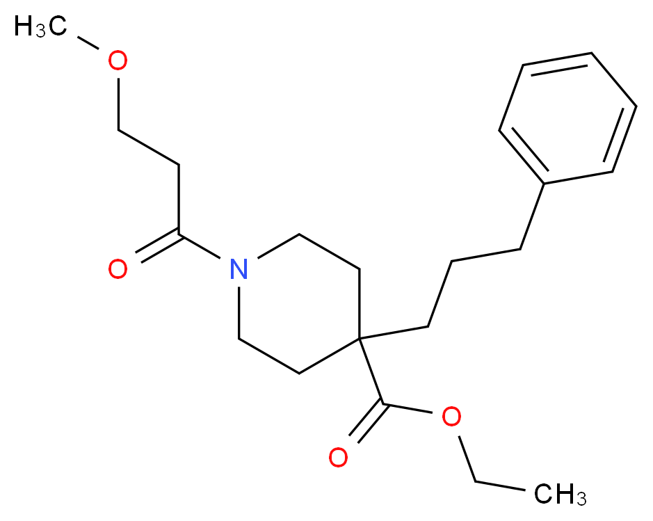 ethyl 1-(3-methoxypropanoyl)-4-(3-phenylpropyl)-4-piperidinecarboxylate_Molecular_structure_CAS_)