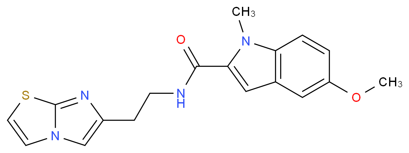 N-(2-imidazo[2,1-b][1,3]thiazol-6-ylethyl)-5-methoxy-1-methyl-1H-indole-2-carboxamide_Molecular_structure_CAS_)