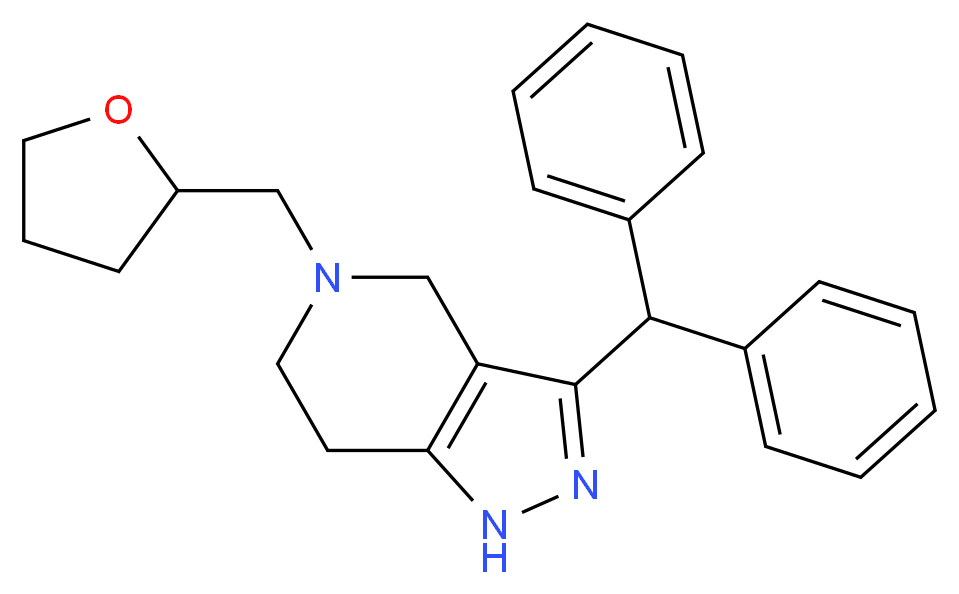 3-(diphenylmethyl)-5-(tetrahydrofuran-2-ylmethyl)-4,5,6,7-tetrahydro-1H-pyrazolo[4,3-c]pyridine_Molecular_structure_CAS_)