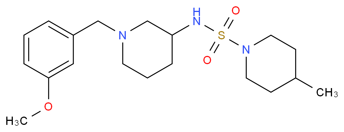 N-[1-(3-methoxybenzyl)-3-piperidinyl]-4-methyl-1-piperidinesulfonamide_Molecular_structure_CAS_)