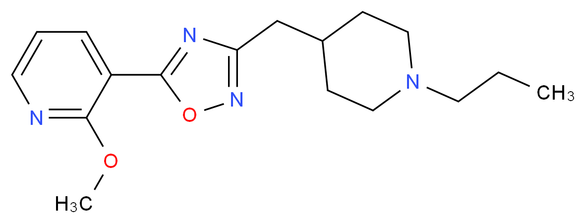 2-methoxy-3-{3-[(1-propylpiperidin-4-yl)methyl]-1,2,4-oxadiazol-5-yl}pyridine_Molecular_structure_CAS_)