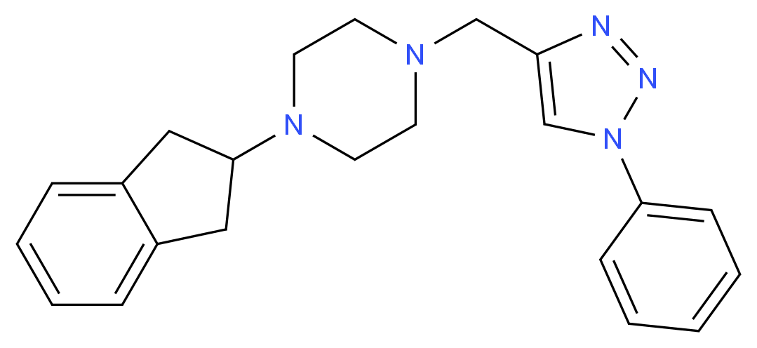 1-(2,3-dihydro-1H-inden-2-yl)-4-[(1-phenyl-1H-1,2,3-triazol-4-yl)methyl]piperazine_Molecular_structure_CAS_)