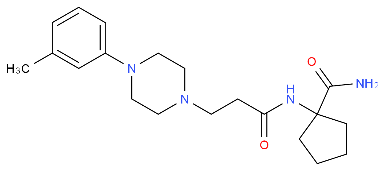 1-({3-[4-(3-methylphenyl)-1-piperazinyl]propanoyl}amino)cyclopentanecarboxamide_Molecular_structure_CAS_)