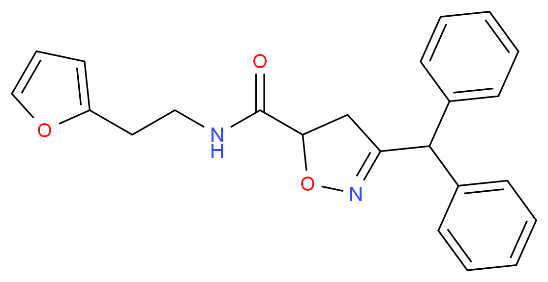 3-(diphenylmethyl)-N-[2-(2-furyl)ethyl]-4,5-dihydro-5-isoxazolecarboxamide_Molecular_structure_CAS_)