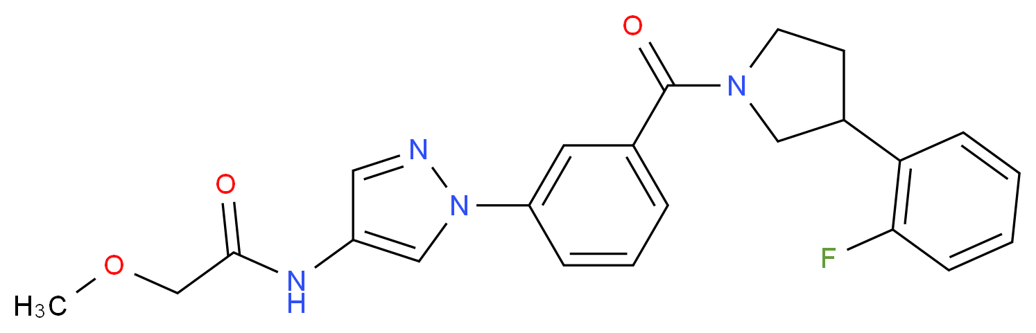 N-[1-(3-{[3-(2-fluorophenyl)-1-pyrrolidinyl]carbonyl}phenyl)-1H-pyrazol-4-yl]-2-methoxyacetamide_Molecular_structure_CAS_)