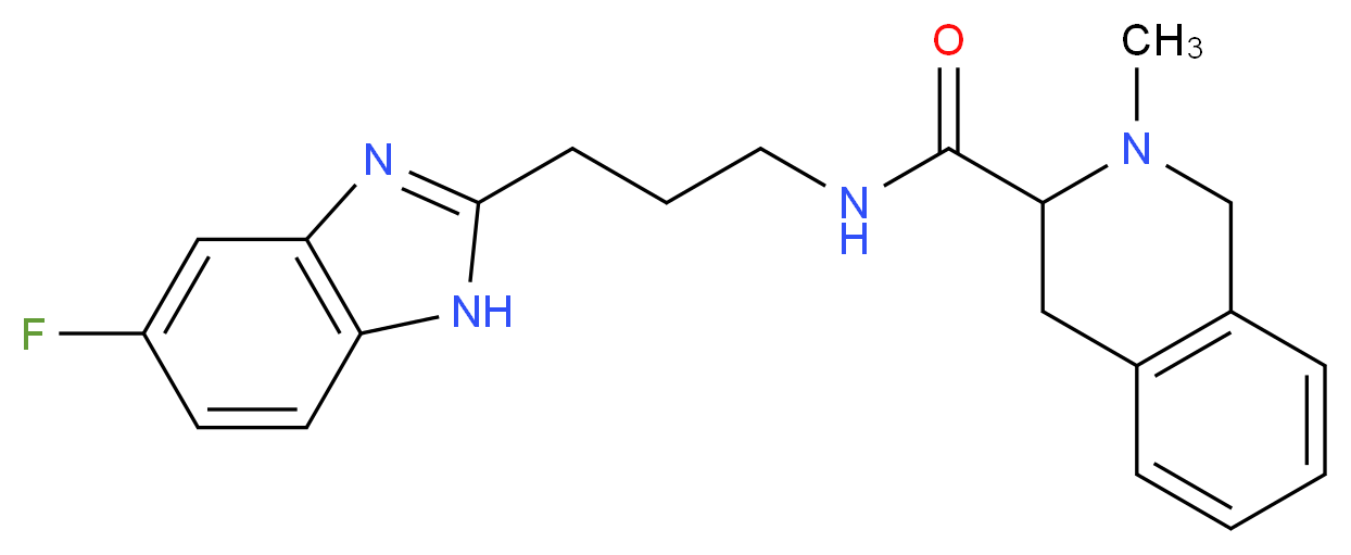 N-[3-(5-fluoro-1H-benzimidazol-2-yl)propyl]-2-methyl-1,2,3,4-tetrahydro-3-isoquinolinecarboxamide_Molecular_structure_CAS_)