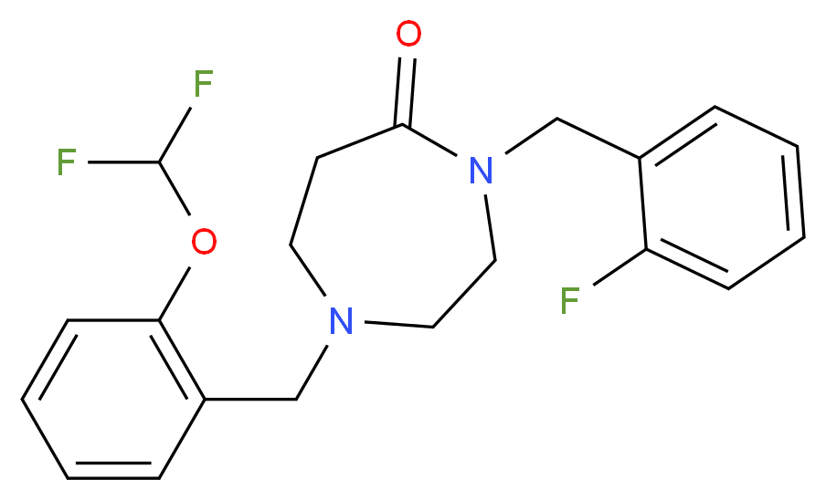 1-[2-(difluoromethoxy)benzyl]-4-(2-fluorobenzyl)-1,4-diazepan-5-one_Molecular_structure_CAS_)