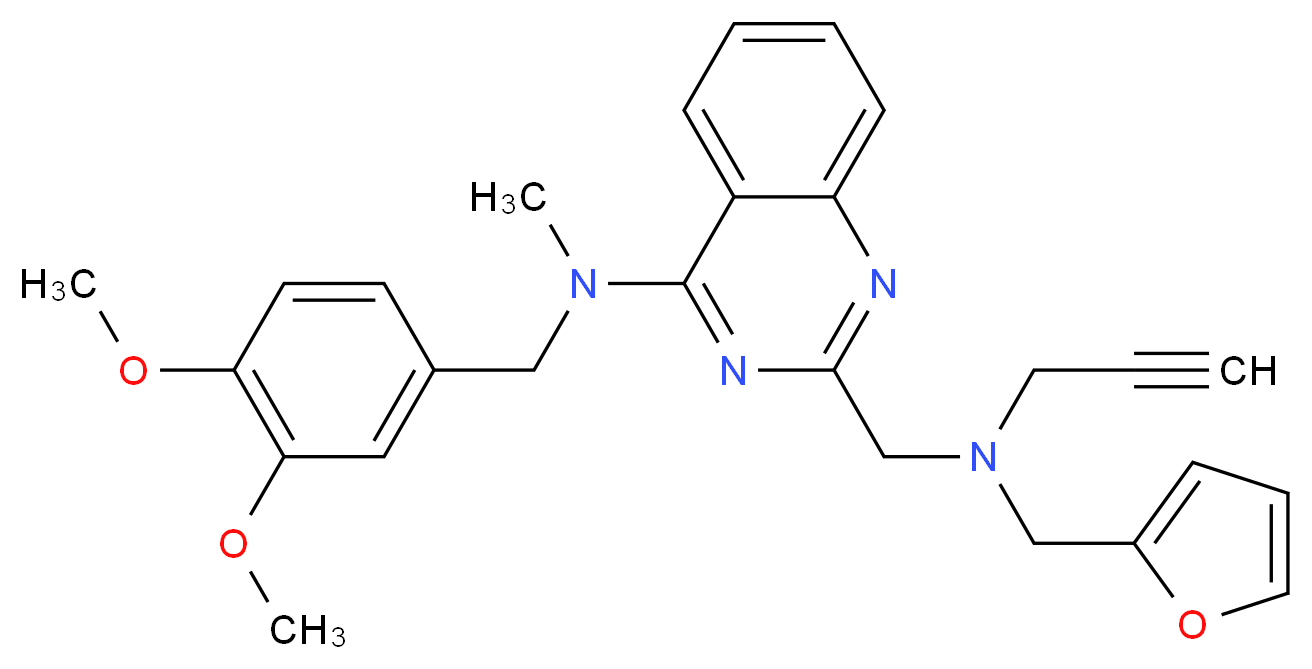 N-(3,4-dimethoxybenzyl)-2-{[(2-furylmethyl)(2-propyn-1-yl)amino]methyl}-N-methyl-4-quinazolinamine_Molecular_structure_CAS_)
