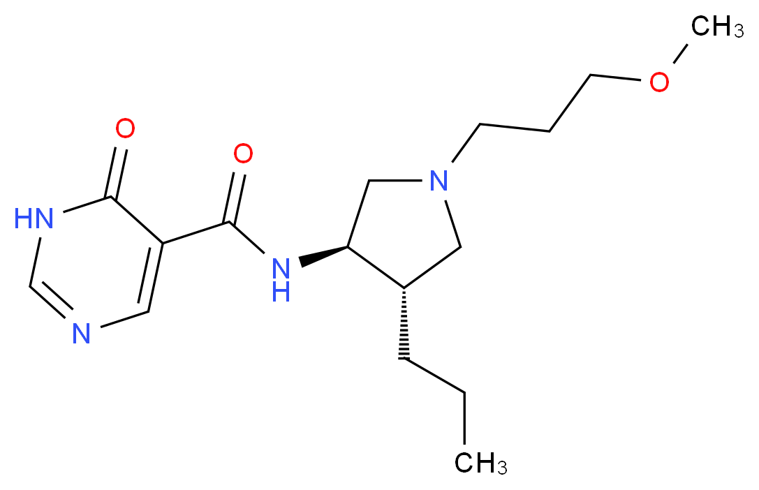 N-[(3R*,4S*)-1-(3-methoxypropyl)-4-propyl-3-pyrrolidinyl]-6-oxo-1,6-dihydro-5-pyrimidinecarboxamide_Molecular_structure_CAS_)