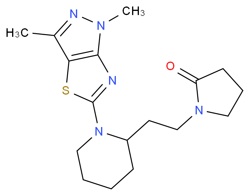 1-{2-[1-(1,3-dimethyl-1H-pyrazolo[3,4-d][1,3]thiazol-5-yl)piperidin-2-yl]ethyl}pyrrolidin-2-one_Molecular_structure_CAS_)