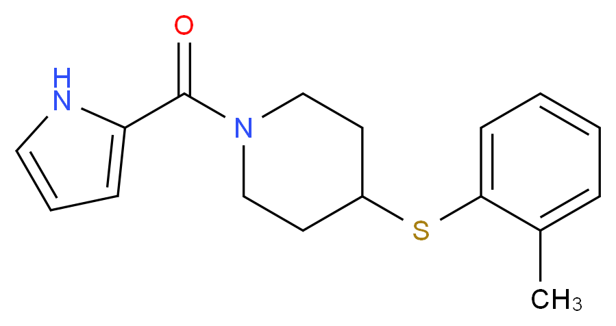 4-[(2-methylphenyl)thio]-1-(1H-pyrrol-2-ylcarbonyl)piperidine_Molecular_structure_CAS_)