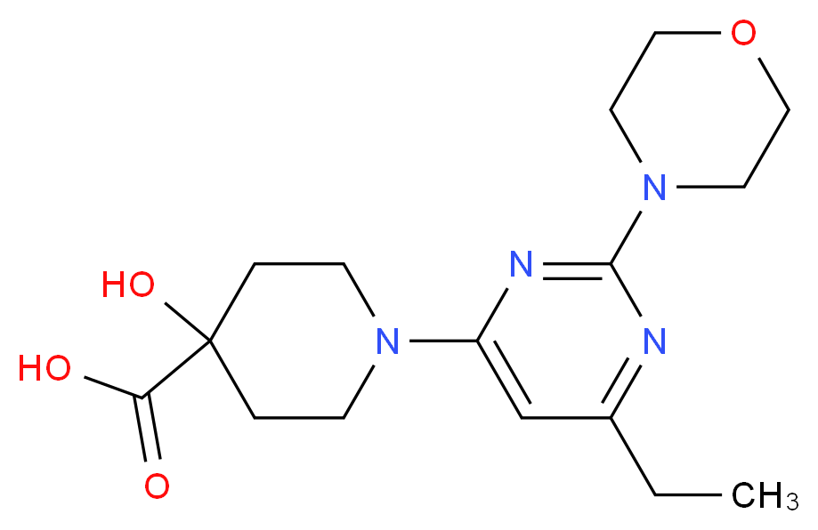 1-(6-ethyl-2-morpholin-4-ylpyrimidin-4-yl)-4-hydroxypiperidine-4-carboxylic acid_Molecular_structure_CAS_)