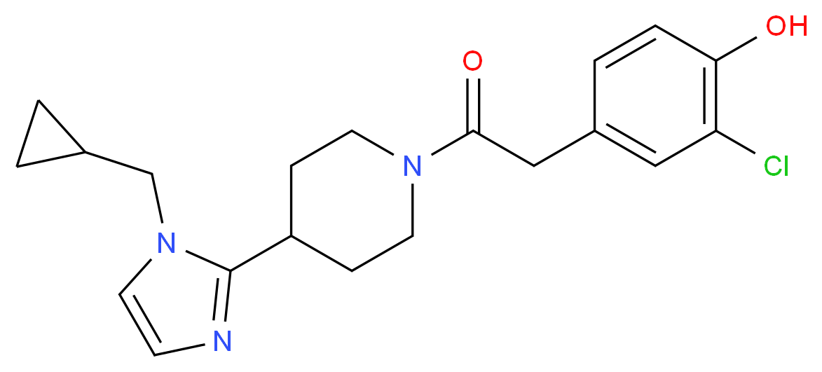 2-chloro-4-(2-{4-[1-(cyclopropylmethyl)-1H-imidazol-2-yl]piperidin-1-yl}-2-oxoethyl)phenol_Molecular_structure_CAS_)
