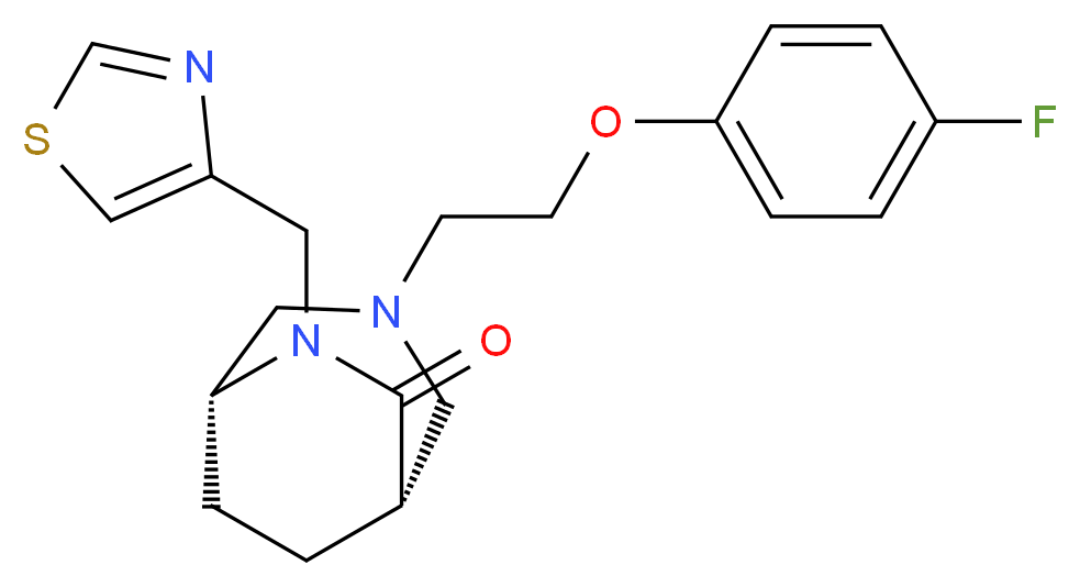 (1S*,5R*)-3-[2-(4-fluorophenoxy)ethyl]-6-(1,3-thiazol-4-ylmethyl)-3,6-diazabicyclo[3.2.2]nonan-7-one_Molecular_structure_CAS_)