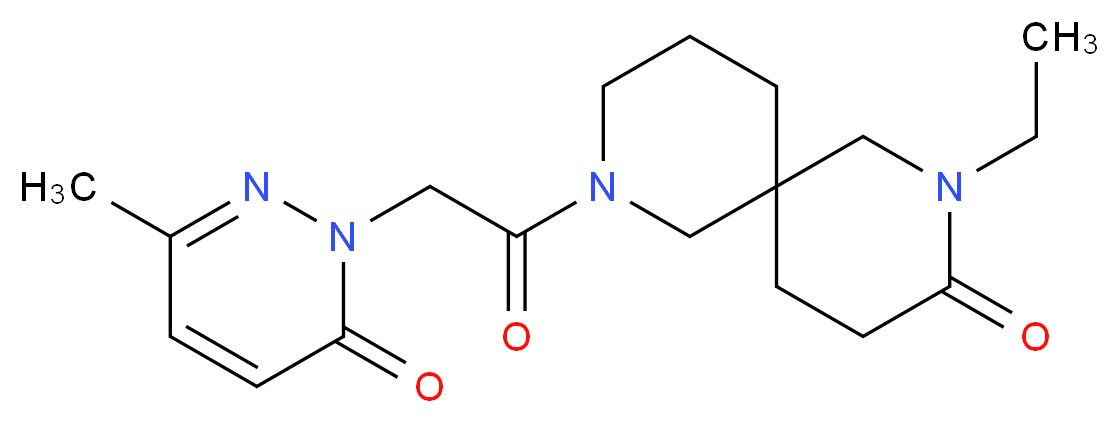 2-ethyl-8-[(3-methyl-6-oxo-1(6H)-pyridazinyl)acetyl]-2,8-diazaspiro[5.5]undecan-3-one_Molecular_structure_CAS_)