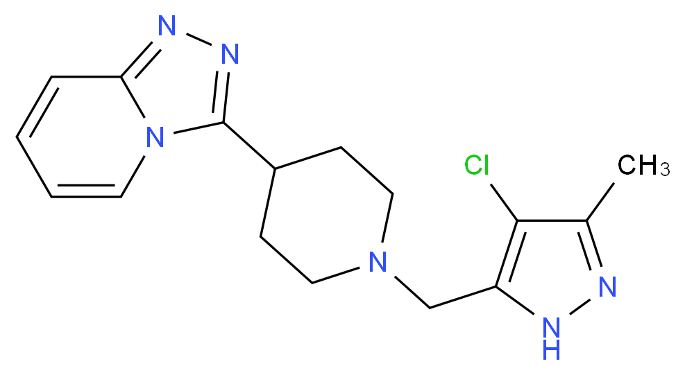3-{1-[(4-chloro-3-methyl-1H-pyrazol-5-yl)methyl]piperidin-4-yl}[1,2,4]triazolo[4,3-a]pyridine_Molecular_structure_CAS_)