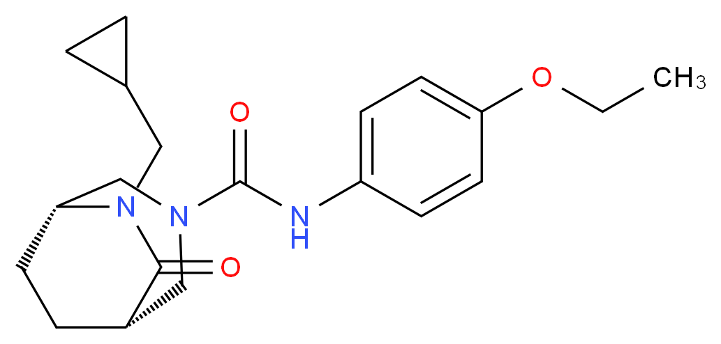 (1S*,5R*)-6-(cyclopropylmethyl)-N-(4-ethoxyphenyl)-7-oxo-3,6-diazabicyclo[3.2.2]nonane-3-carboxamide_Molecular_structure_CAS_)