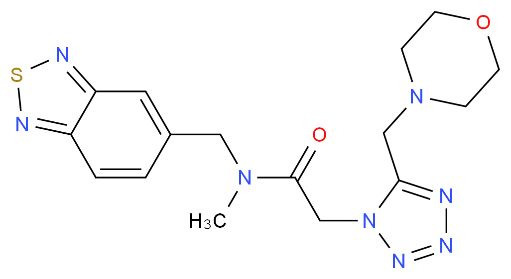 N-(2,1,3-benzothiadiazol-5-ylmethyl)-N-methyl-2-[5-(4-morpholinylmethyl)-1H-tetrazol-1-yl]acetamide_Molecular_structure_CAS_)