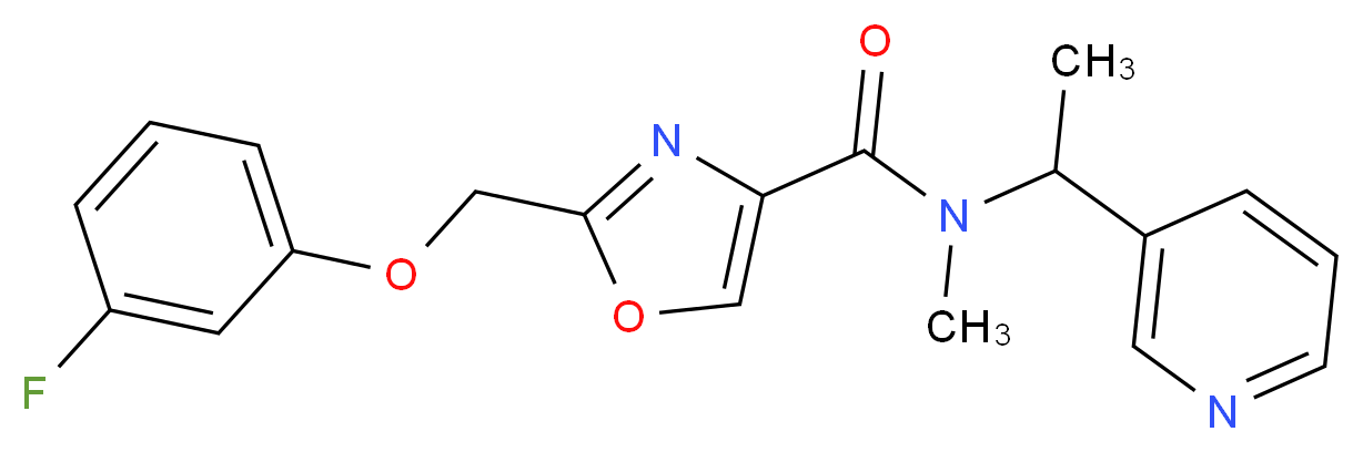 2-[(3-fluorophenoxy)methyl]-N-methyl-N-(1-pyridin-3-ylethyl)-1,3-oxazole-4-carboxamide_Molecular_structure_CAS_)