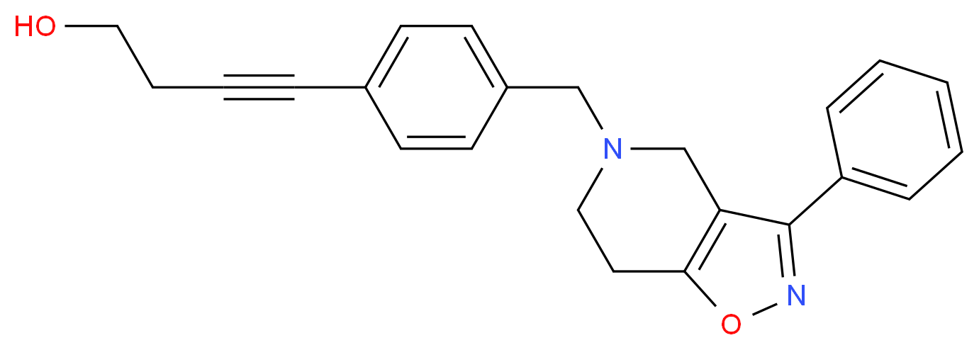 4-{4-[(3-phenyl-6,7-dihydroisoxazolo[4,5-c]pyridin-5(4H)-yl)methyl]phenyl}-3-butyn-1-ol_Molecular_structure_CAS_)