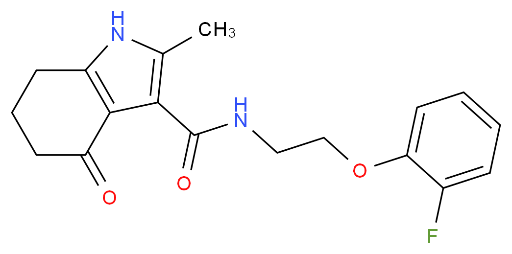 N-[2-(2-fluorophenoxy)ethyl]-2-methyl-4-oxo-4,5,6,7-tetrahydro-1H-indole-3-carboxamide_Molecular_structure_CAS_)