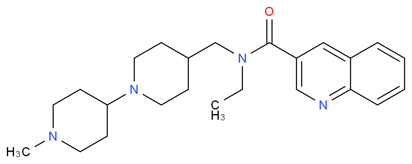 N-ethyl-N-[(1'-methyl-1,4'-bipiperidin-4-yl)methyl]-3-quinolinecarboxamide_Molecular_structure_CAS_)