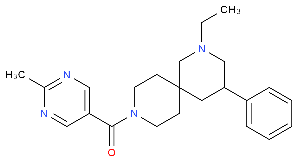 2-ethyl-9-[(2-methyl-5-pyrimidinyl)carbonyl]-4-phenyl-2,9-diazaspiro[5.5]undecane_Molecular_structure_CAS_)