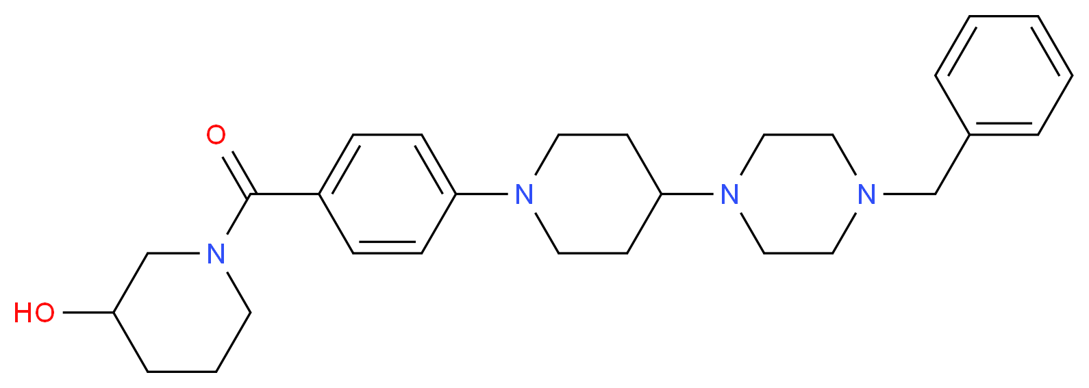 1-{4-[4-(4-benzyl-1-piperazinyl)-1-piperidinyl]benzoyl}-3-piperidinol_Molecular_structure_CAS_)