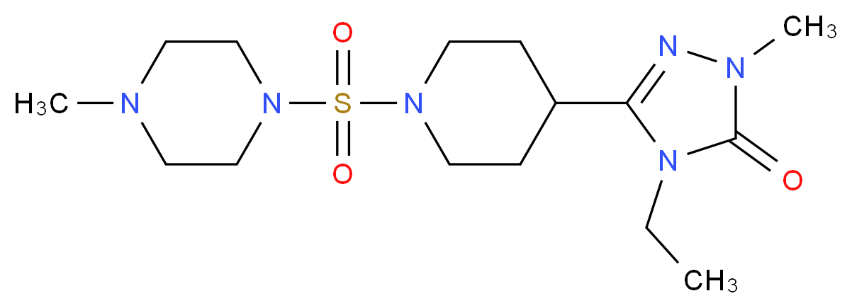 4-ethyl-2-methyl-5-{1-[(4-methylpiperazin-1-yl)sulfonyl]piperidin-4-yl}-2,4-dihydro-3H-1,2,4-triazol-3-one_Molecular_structure_CAS_)