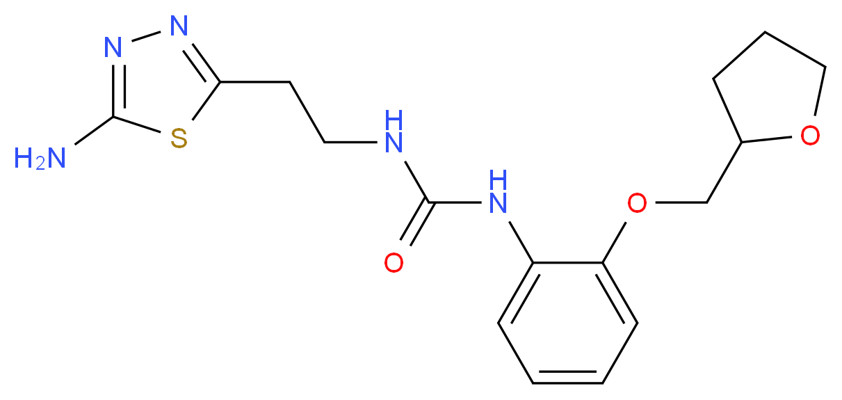 N-[2-(5-amino-1,3,4-thiadiazol-2-yl)ethyl]-N'-[2-(tetrahydrofuran-2-ylmethoxy)phenyl]urea_Molecular_structure_CAS_)