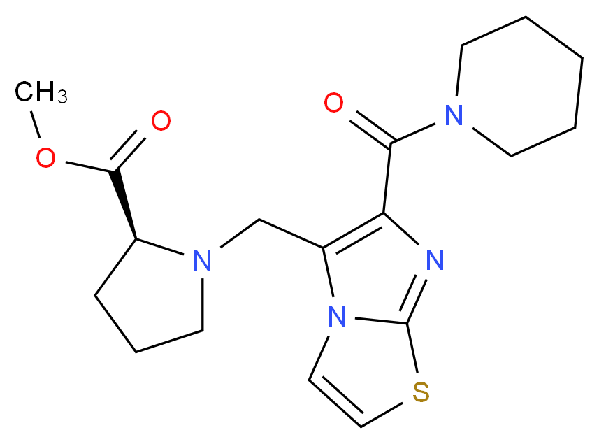 methyl 1-{[6-(1-piperidinylcarbonyl)imidazo[2,1-b][1,3]thiazol-5-yl]methyl}-L-prolinate_Molecular_structure_CAS_)