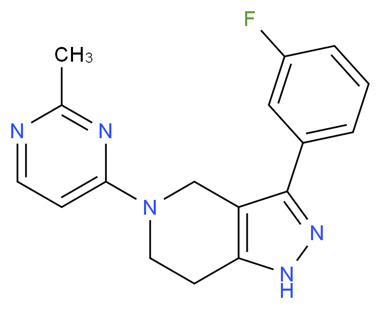 3-(3-fluorophenyl)-5-(2-methylpyrimidin-4-yl)-4,5,6,7-tetrahydro-1H-pyrazolo[4,3-c]pyridine_Molecular_structure_CAS_)