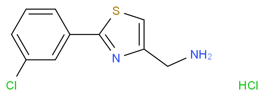 [2-(3-CHLOROPHENYL)-1,3-THIAZOL-4-YL]METHANAMINE HYDROCHLORIDE_Molecular_structure_CAS_690632-12-3)