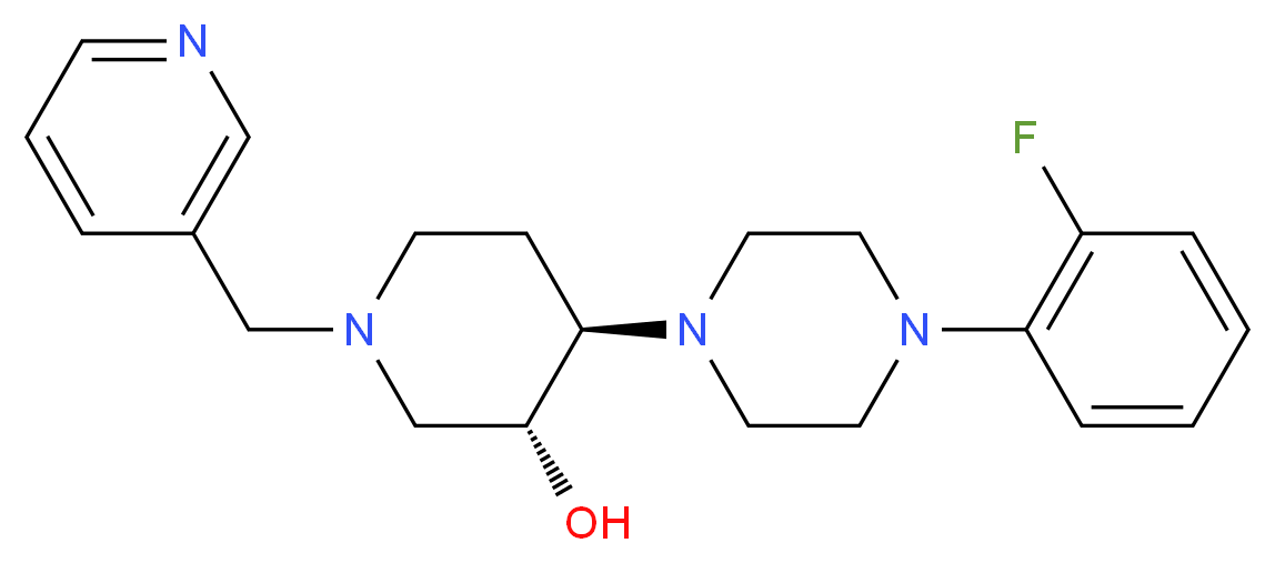 (3R*,4R*)-4-[4-(2-fluorophenyl)-1-piperazinyl]-1-(3-pyridinylmethyl)-3-piperidinol_Molecular_structure_CAS_)