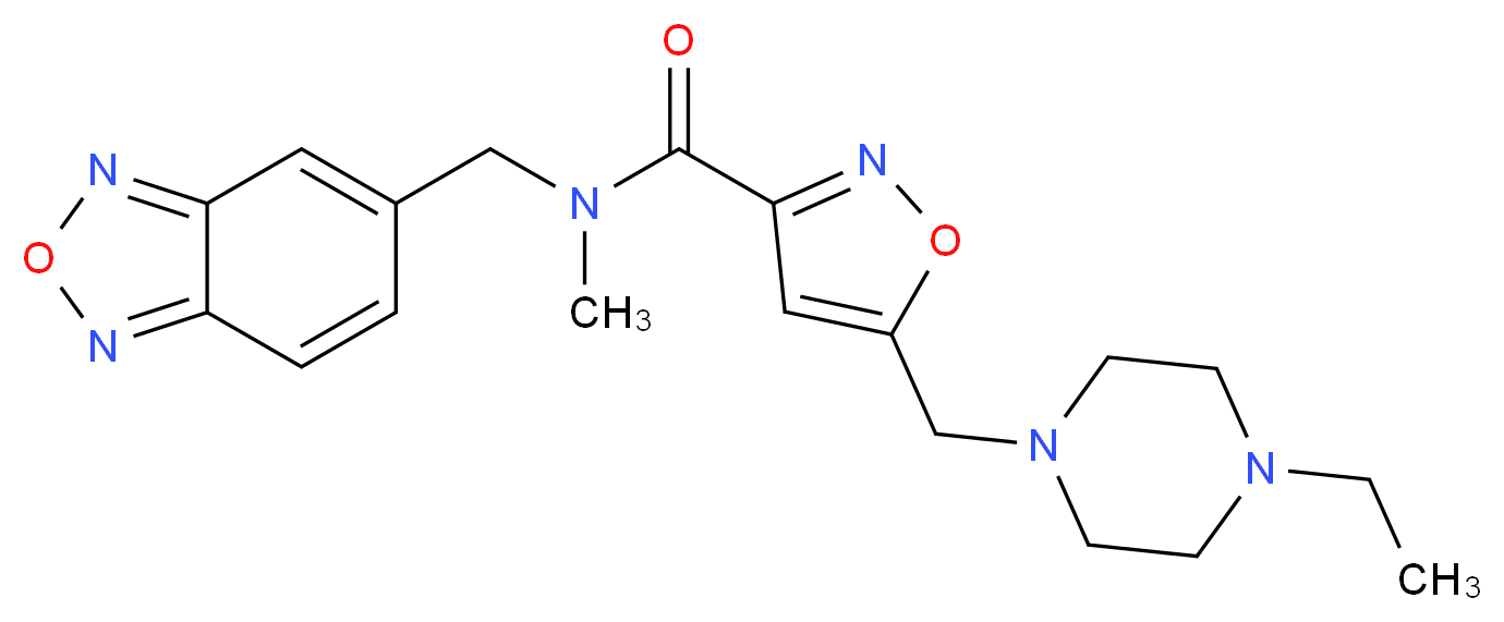 N-(2,1,3-benzoxadiazol-5-ylmethyl)-5-[(4-ethylpiperazin-1-yl)methyl]-N-methylisoxazole-3-carboxamide_Molecular_structure_CAS_)