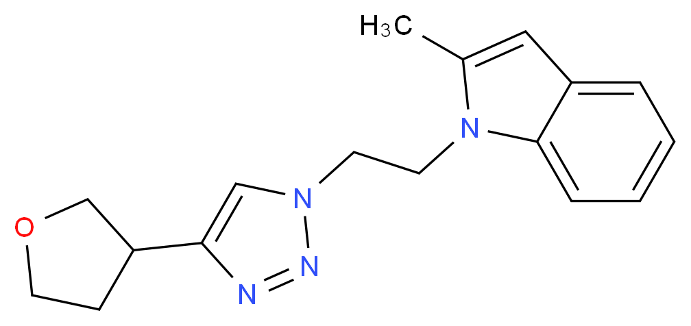 2-methyl-1-{2-[4-(tetrahydrofuran-3-yl)-1H-1,2,3-triazol-1-yl]ethyl}-1H-indole_Molecular_structure_CAS_)
