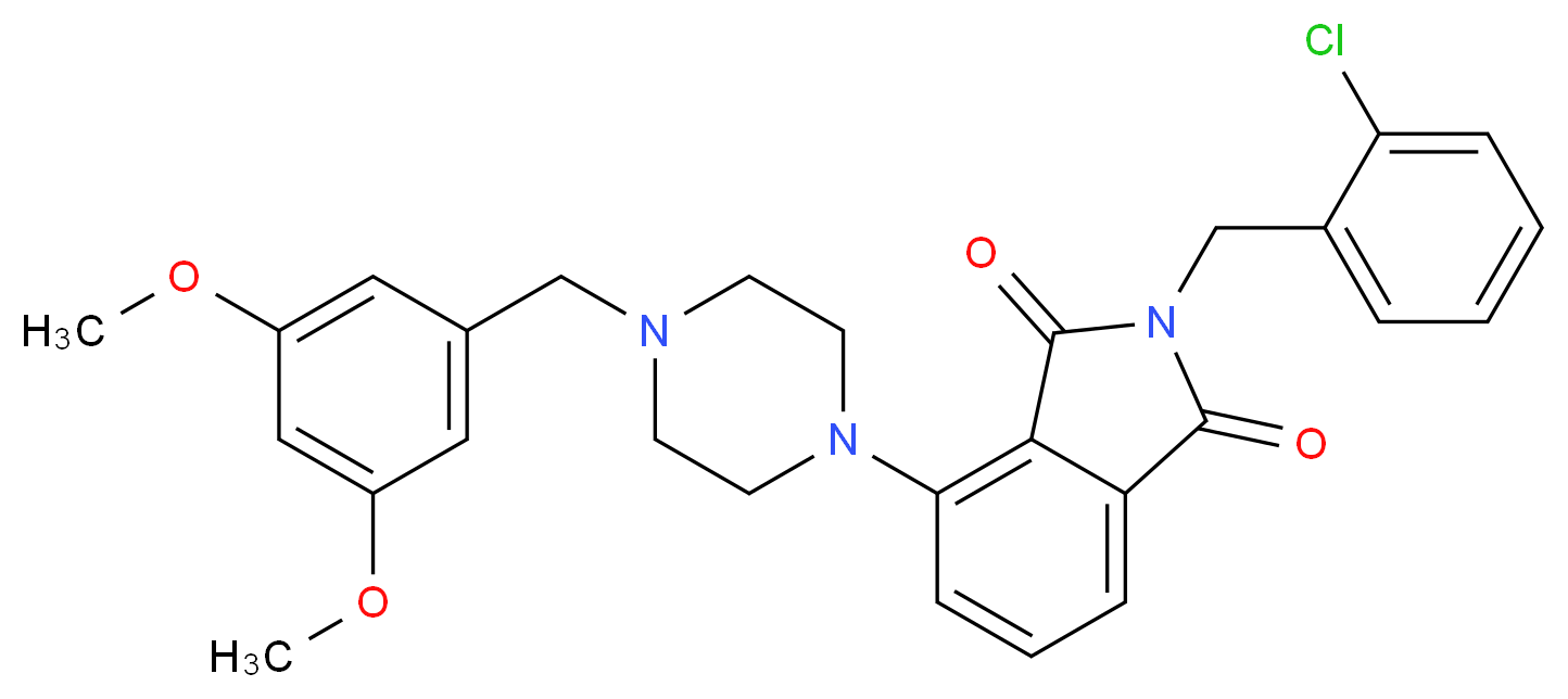 2-(2-chlorobenzyl)-4-[4-(3,5-dimethoxybenzyl)-1-piperazinyl]-1H-isoindole-1,3(2H)-dione_Molecular_structure_CAS_)