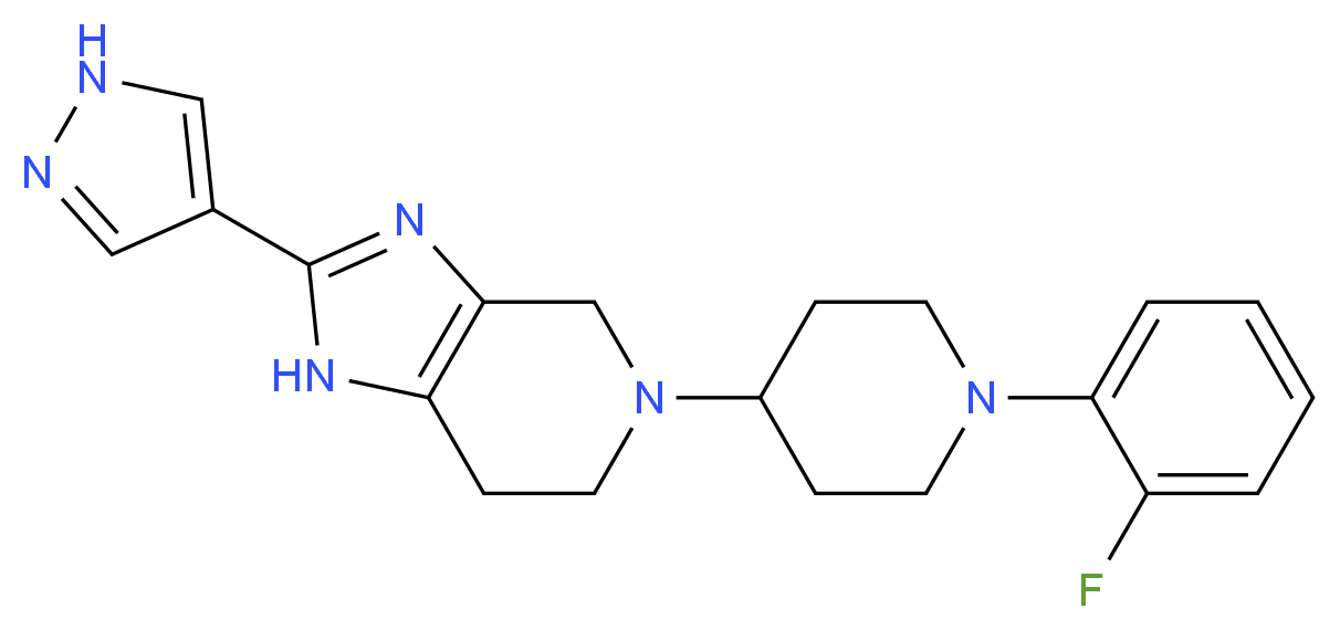 5-[1-(2-fluorophenyl)piperidin-4-yl]-2-(1H-pyrazol-4-yl)-4,5,6,7-tetrahydro-1H-imidazo[4,5-c]pyridine_Molecular_structure_CAS_)