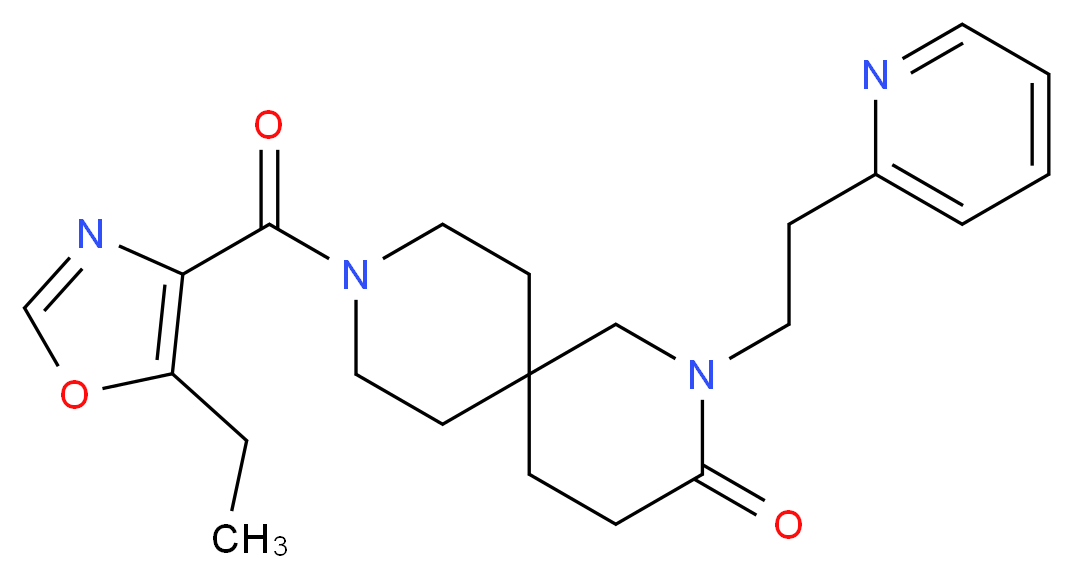 9-[(5-ethyl-1,3-oxazol-4-yl)carbonyl]-2-(2-pyridin-2-ylethyl)-2,9-diazaspiro[5.5]undecan-3-one_Molecular_structure_CAS_)