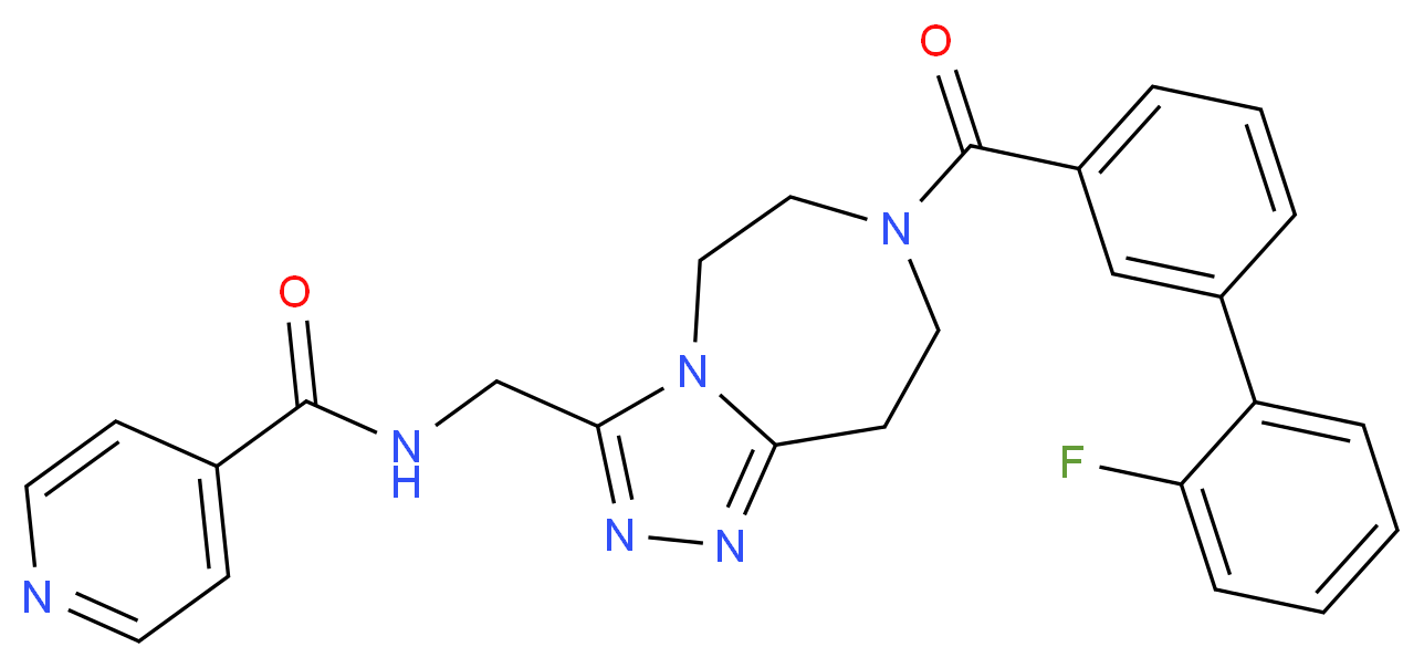 N-({7-[(2'-fluoro-3-biphenylyl)carbonyl]-6,7,8,9-tetrahydro-5H-[1,2,4]triazolo[4,3-d][1,4]diazepin-3-yl}methyl)isonicotinamide_Molecular_structure_CAS_)