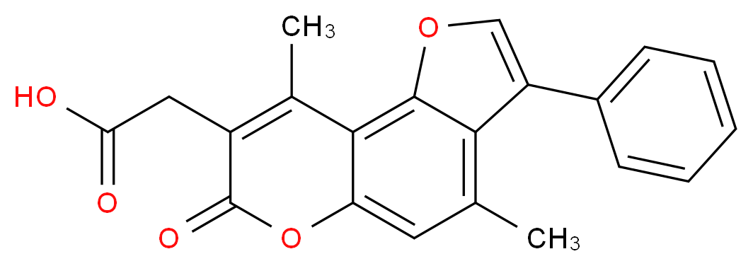 2-(4,9-dimethyl-7-oxo-3-phenyl-7H-furo[2,3-f]chromen-8-yl)acetic acid_Molecular_structure_CAS_)