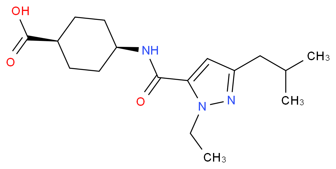 cis-4-{[(1-ethyl-3-isobutyl-1H-pyrazol-5-yl)carbonyl]amino}cyclohexanecarboxylic acid_Molecular_structure_CAS_)