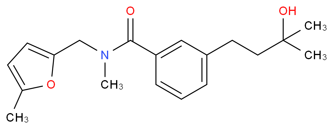 3-(3-hydroxy-3-methylbutyl)-N-methyl-N-[(5-methyl-2-furyl)methyl]benzamide_Molecular_structure_CAS_)