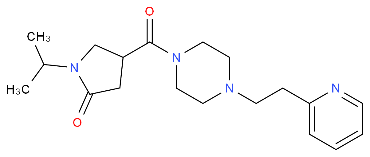 1-isopropyl-4-({4-[2-(2-pyridinyl)ethyl]-1-piperazinyl}carbonyl)-2-pyrrolidinone_Molecular_structure_CAS_)