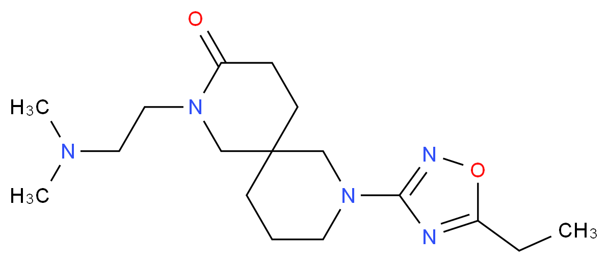 2-[2-(dimethylamino)ethyl]-8-(5-ethyl-1,2,4-oxadiazol-3-yl)-2,8-diazaspiro[5.5]undecan-3-one_Molecular_structure_CAS_)