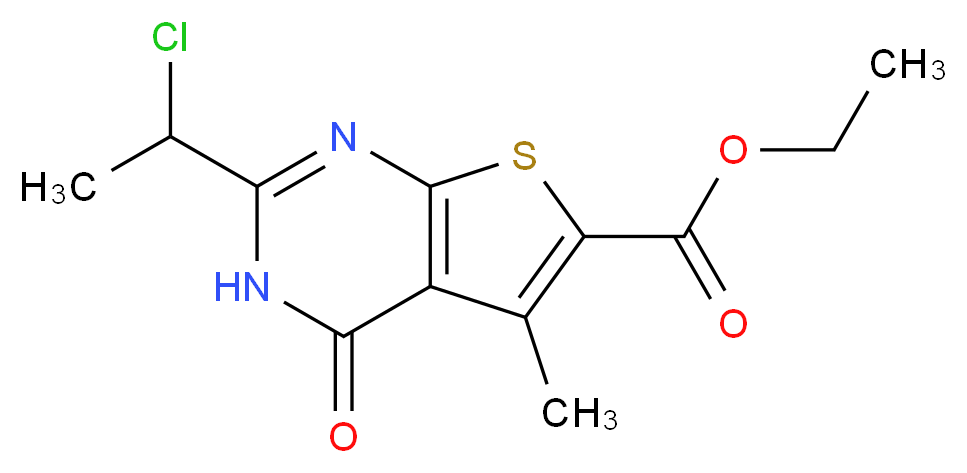 ethyl 2-(1-chloroethyl)-5-methyl-4-oxo-3,4-dihydrothieno[2,3-d]pyrimidine-6-carboxylate_Molecular_structure_CAS_)