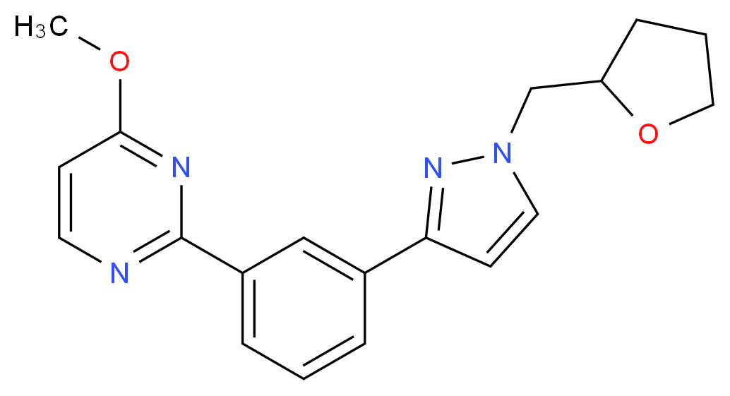 4-methoxy-2-{3-[1-(tetrahydro-2-furanylmethyl)-1H-pyrazol-3-yl]phenyl}pyrimidine_Molecular_structure_CAS_)