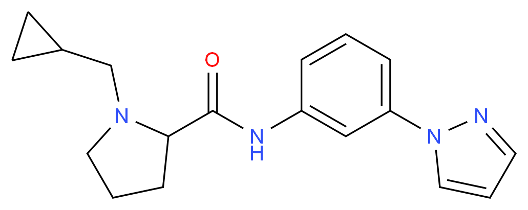 1-(cyclopropylmethyl)-N-[3-(1H-pyrazol-1-yl)phenyl]prolinamide_Molecular_structure_CAS_)