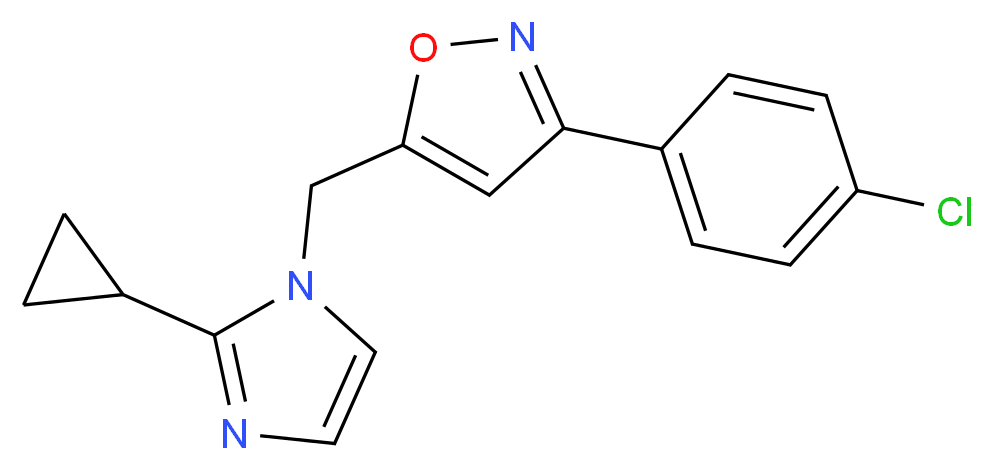3-(4-chlorophenyl)-5-[(2-cyclopropyl-1H-imidazol-1-yl)methyl]isoxazole_Molecular_structure_CAS_)